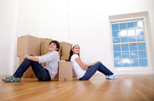 Removal van parked for a residential or office move in Shoreditch