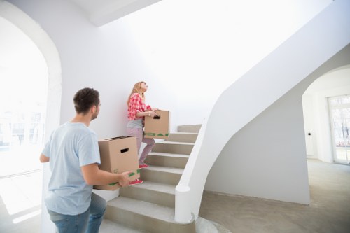 Prepared moving truck for a local Shoreditch relocation with furniture and boxes